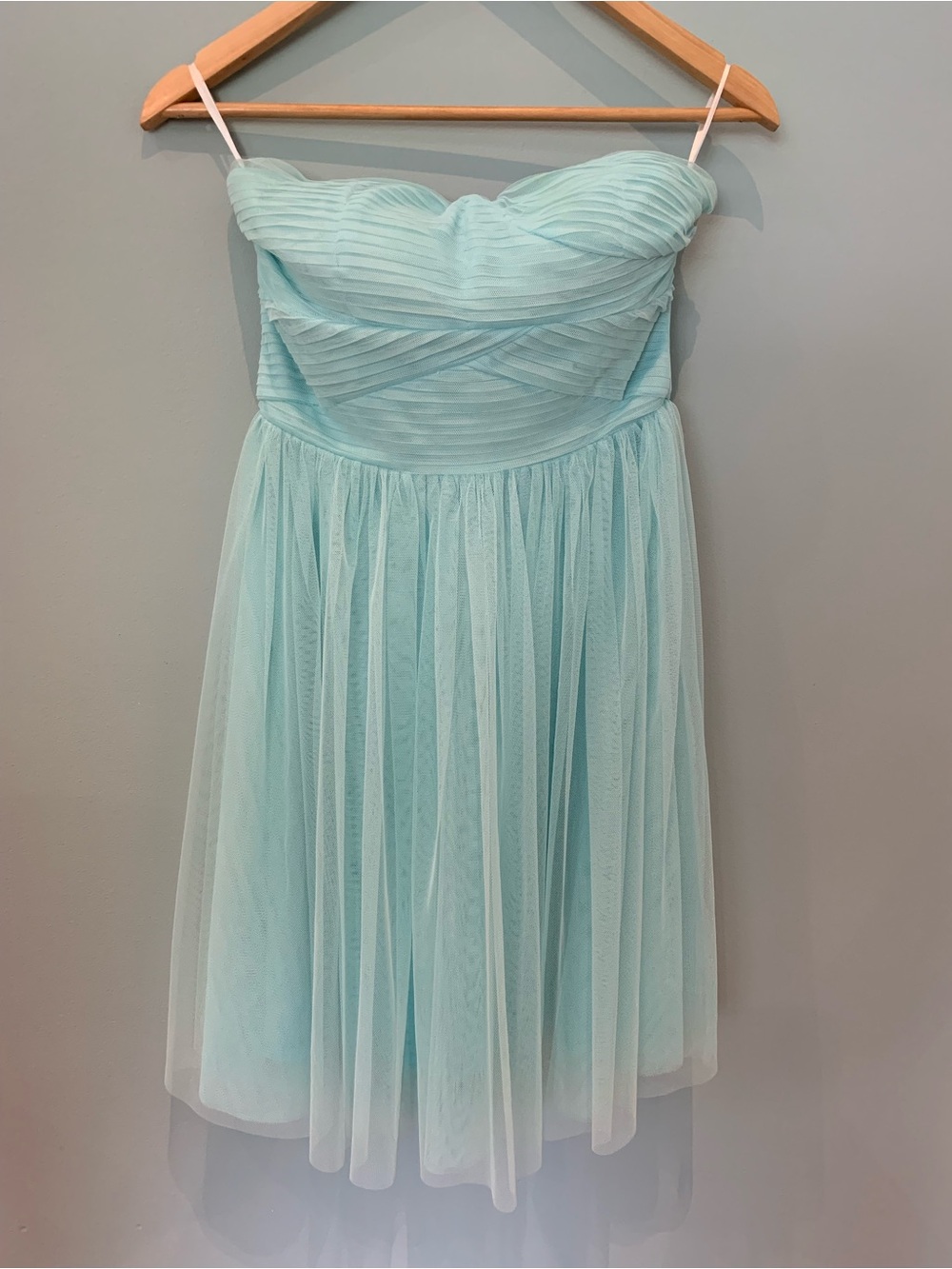 Strapless Light Aqua Tulle Party Dress
